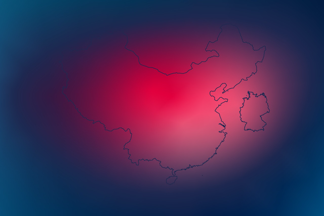 Umrisse Chinas und Deutschlands