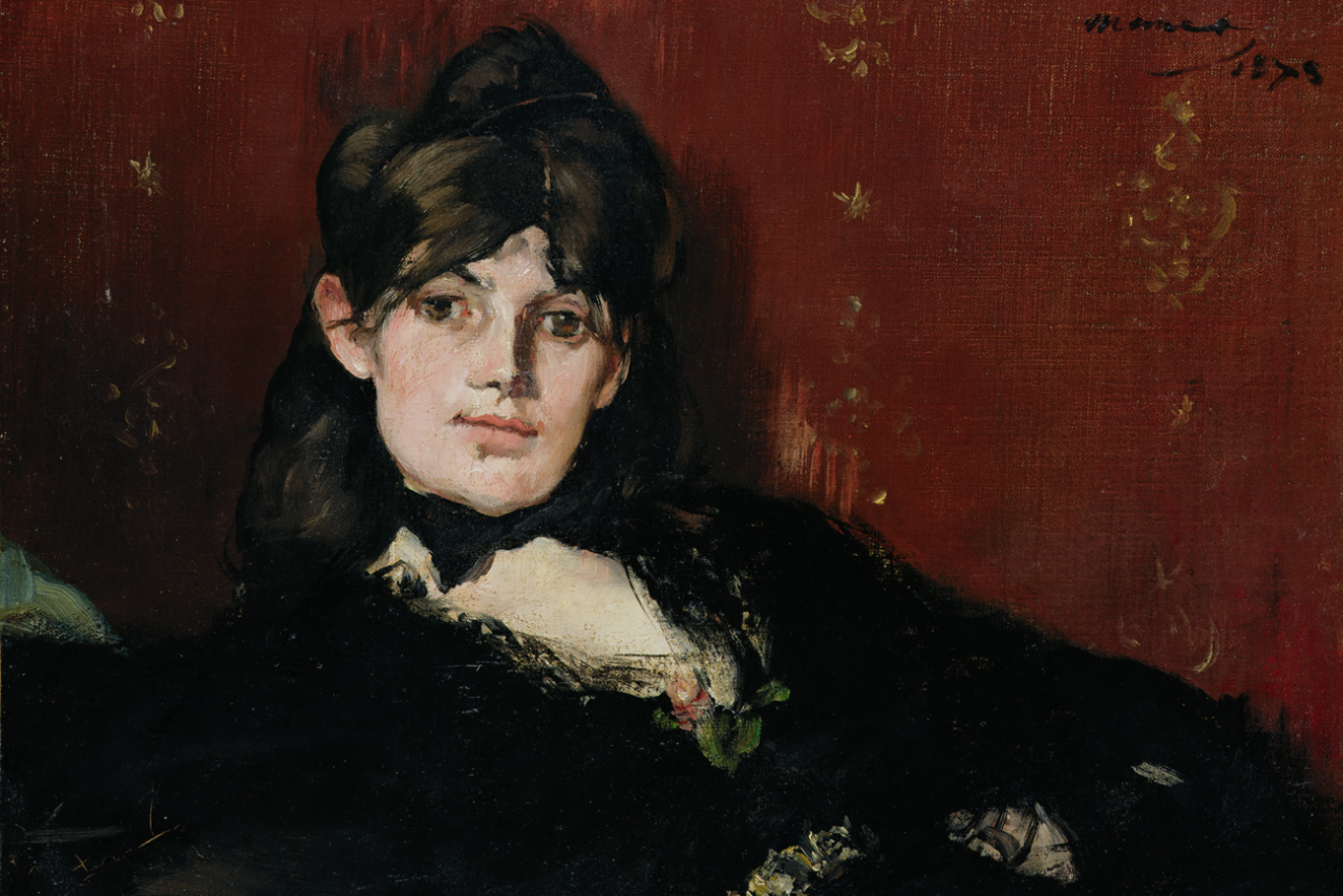 Edouard Manet, Portrait of Berthe Morisot Lying Down, 1873, painting of a woman